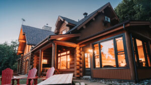 Chalet en bois niché au cœur des Laurentides avec vue panoramique.